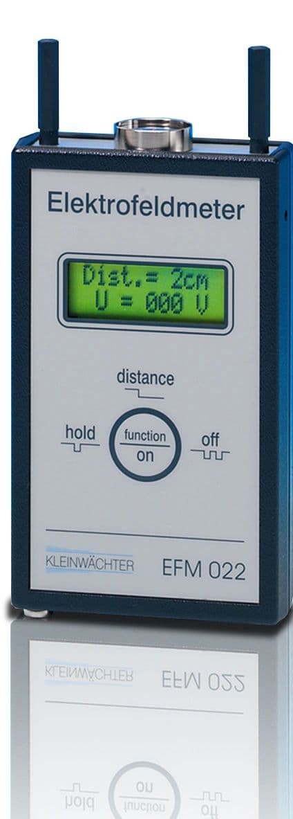 Electrostatic field meter used in an electronics environment
